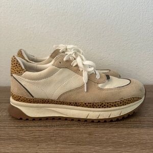 Madewell Kickoff Trainer Sneakers in Leather and Spot Dot Calf Hair, Siz…